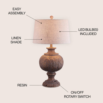 Scarlett 31" Resin LED Table Lamp - JONATHAN Y